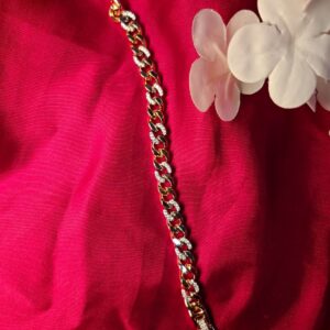 Twisted long chain bracelet with sparkling stones